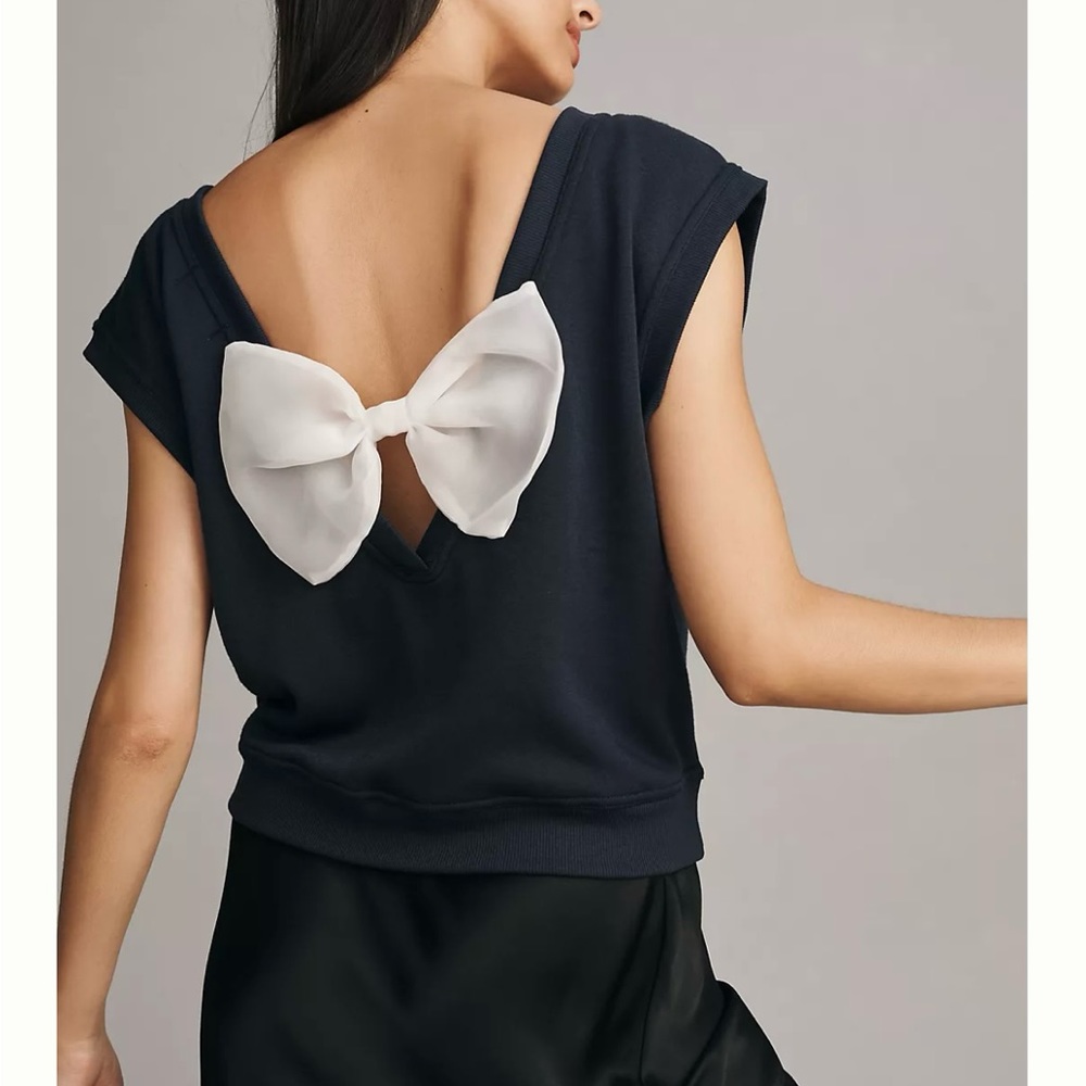 NWT Maeve bow back muscle tee Anthro